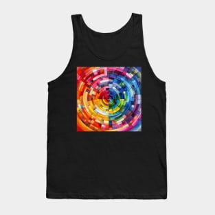 Psychedelic looking abstract illustration of blocks Tank Top